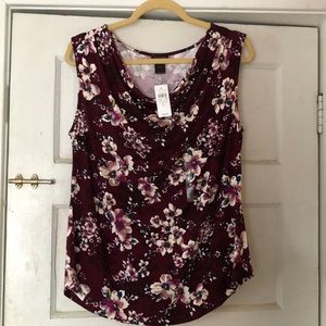 Anne Taylor pullover blouse cowl neck Stretch NWT